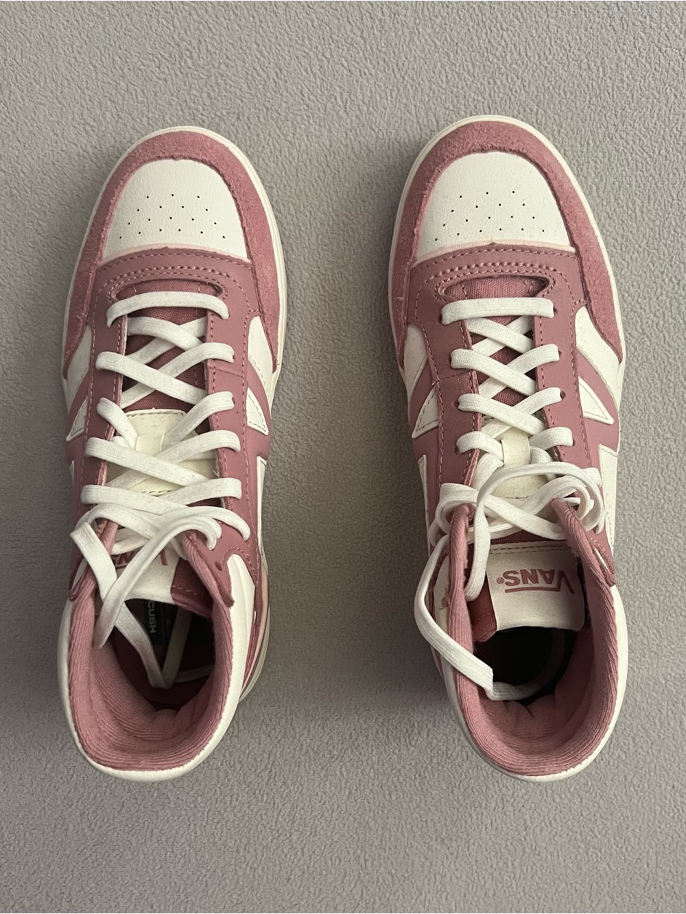 Vans Lowland Comfy Cush Pink & White Hi-Top Sneakers-Serio Collection